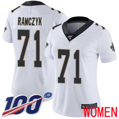 New Orleans Saints Limited White Women Ryan Ramczyk Road Jersey NFL Football 71 100th Season Vapor Untouchable Jersey